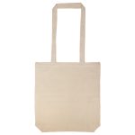 A Calico Long Handle Bag in a natural, unbleached canvas color with long handle straps and a spacious tote design.