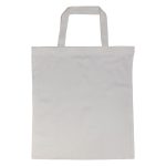 A short handle bamboo tote bag in a neutral color, featuring two handles for easy carrying.