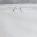 A white cooler bag featuring double zipper closures. The material appears durable and water-resistant.