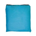 A blue Pronto Drawstring Backpack is displayed, featuring a simple design with a black zipper at the top.