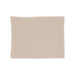 A reusable grocery bag made from natural calico fabric, featuring a flat, folded design.