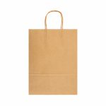 A large brown paper bag with handles, featuring a plain design and no visible logos.
