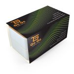 A lunch box with a sleek design featuring a black and green color scheme and a logo.