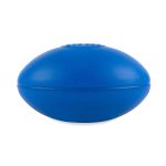 A blue football-shaped stress reliever designed for fun and games.