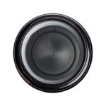 A drink bottle with a black exterior and a silver interior, featuring a wide opening and a free flow lid.