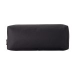A black utility case with a rectangular shape, featuring a logo on one side.
