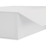 A large, white magnetic gift box with a sleek design and a flap opening. It has a subtle logo on one side.