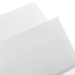 A large white magnetic gift box with a smooth finish and a circular feature on one side.