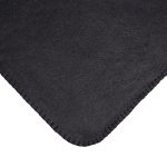 A soft, black Polar Blanket featuring a smooth texture and stitched edges.