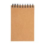 A Survey Spiral Pocket Notebook featuring a plain, brown kraft cover and a spiral binding at the top.