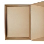 An extra-large natural gift box with a simple, uncoated cardboard finish, featuring a hinged lid.