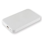 A white Dynamo Wireless Power Bank designed for charging devices on the go.