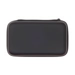 A black, rectangular hard case with a zip closure, suitable for storing electronic devices or accessories.