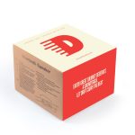 A square box featuring a Bluetooth speaker design in red and beige, with branding and product details.