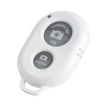 A white selfie button with two buttons labelled for camera functions and an on/off switch.