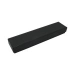 A black two-part pen box with a sleek design, featuring a simple, elegant structure and a logo on the surface.