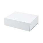 A plain white rectangular box with a horizontal opening. The box has a simple design and no visible markings.