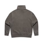 A faded half zip jacket in a muted olive green tone with a collar and long sleeves. It features a logo.