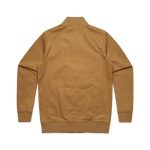 A brown bomber jacket with a ribbed collar and cuffs, featuring a plain back and no visible logos.